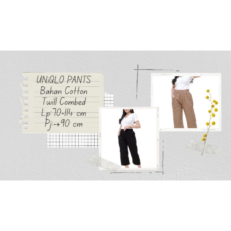 UNIQLO PANTS/CELANA KOREAN/BAGGY PANTS/BAHAN TWILL COMBED