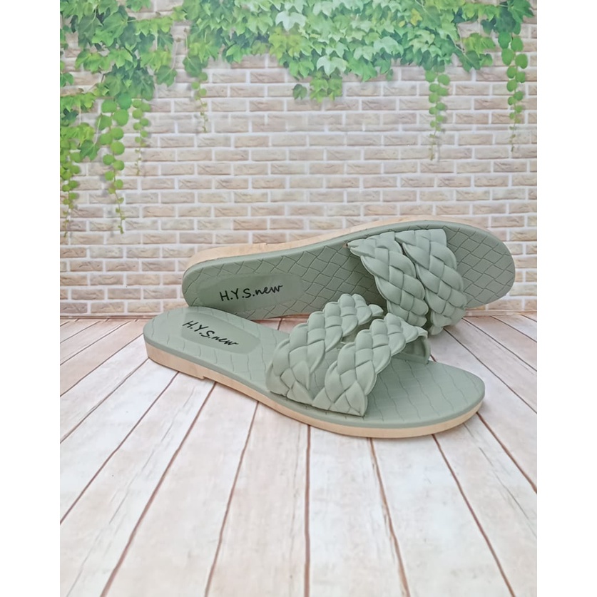 hys 2063 sandal karte wanita sandal jelly rajut peremuan terbaru produk impor-IJO