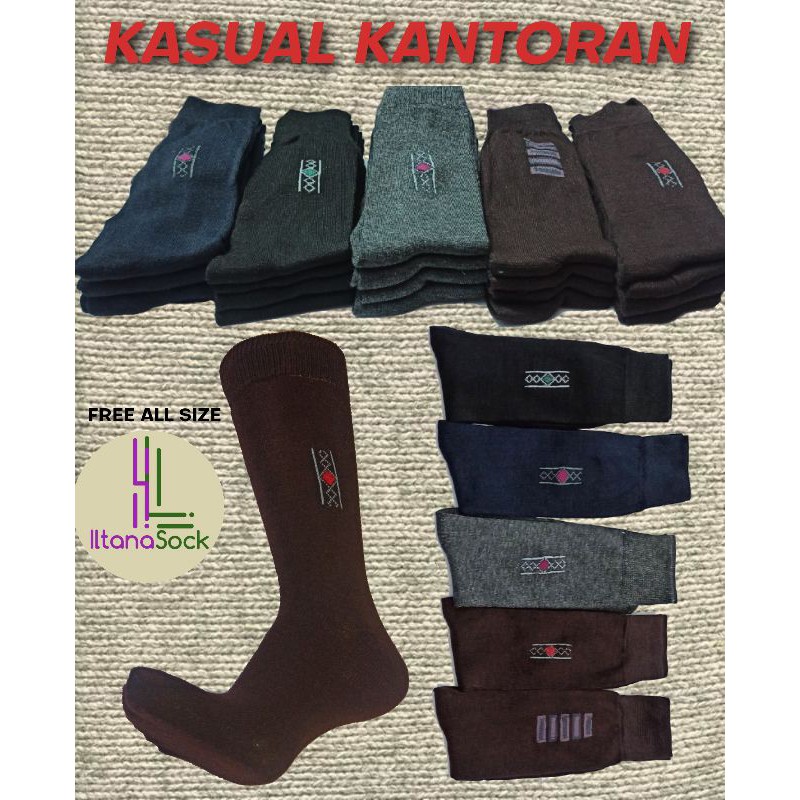 (RANDOM MOTIF PILIH WARNA) KAOS KAKI KANTOR/HITAM/ABU/DONGKER/COKLAT