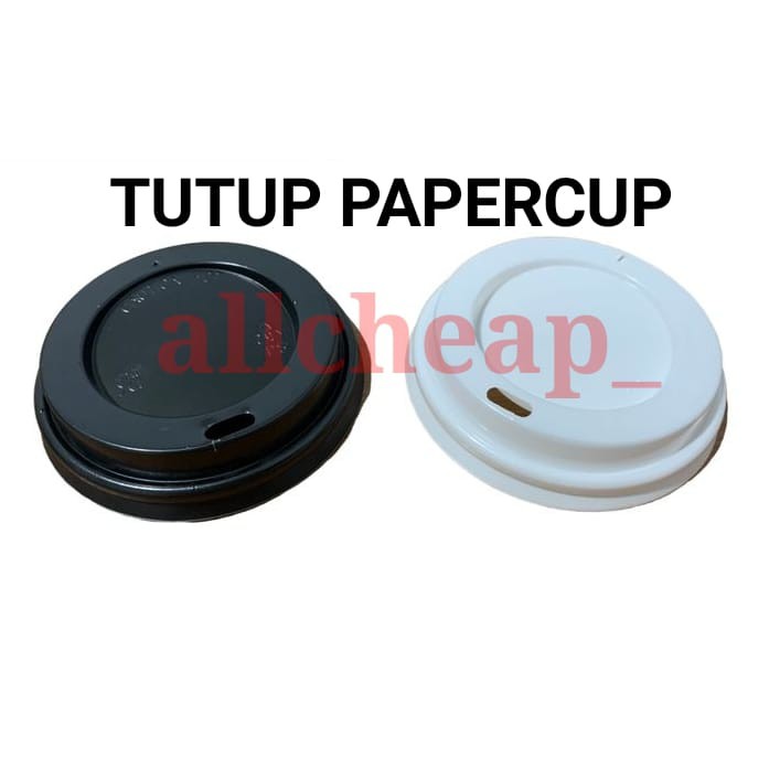 ISI 50pcs Tutup Gelas Kertas Kopi Panas Teh Stirrer Lid Papercup 8oz Hot Coffe