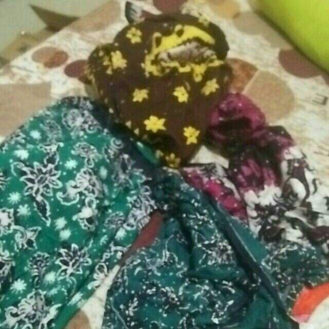Gamis Batik Tuban Bahan Kaos Adem, Batik Cap