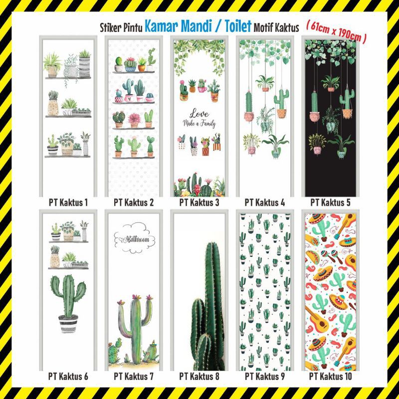 sticker pintu kamar mandi motiv daun