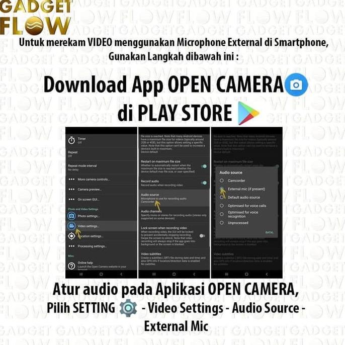 READY COD ORIGINAL Microphone Mic Clip On 6 METER 3.5mm TRRS 4 Pole Smartphone HP