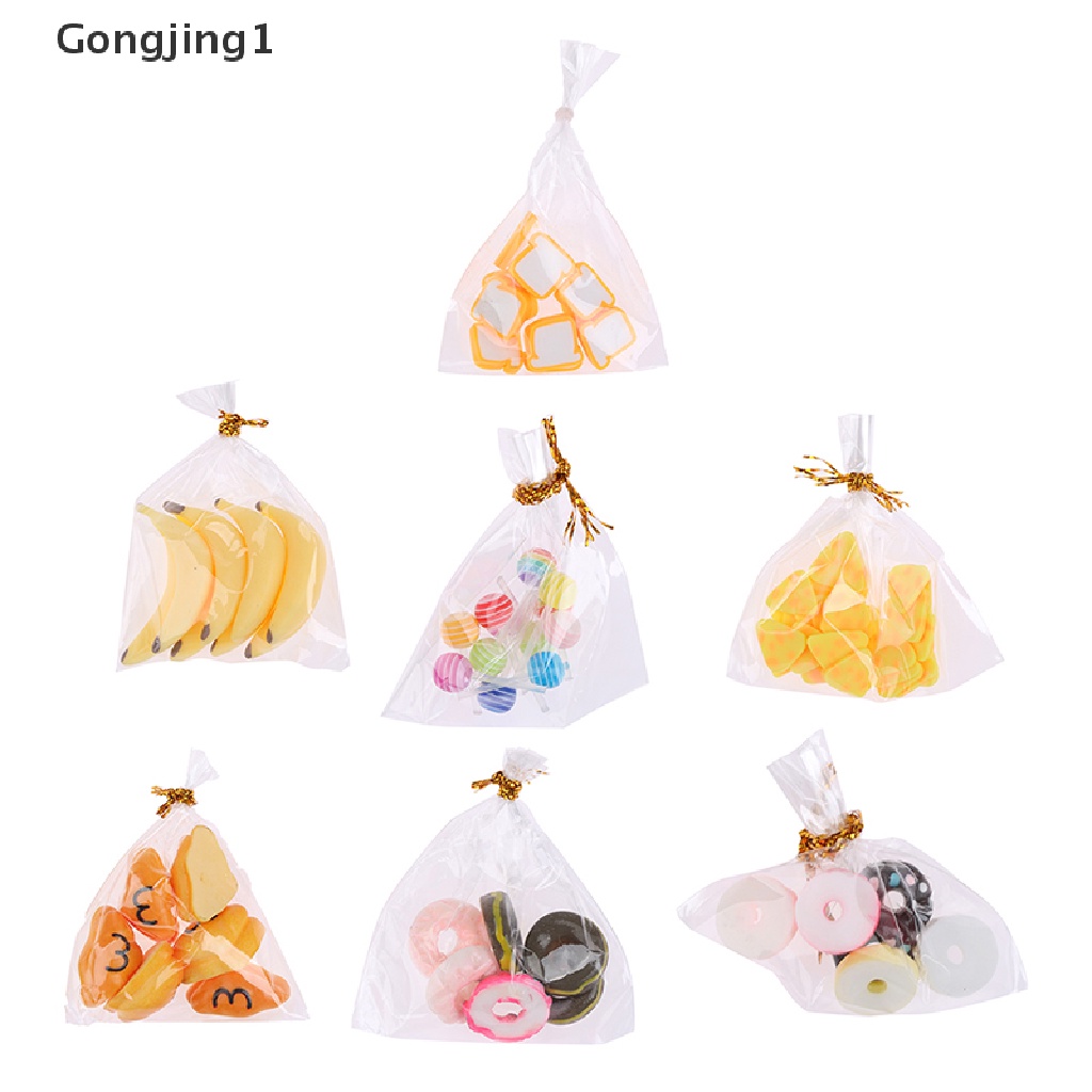 Gongjing1 Mainan Miniatur Makanan Penutup / Teh / Snack / Macaroon Untuk Aksesoris Rumah Boneka 1 / 12