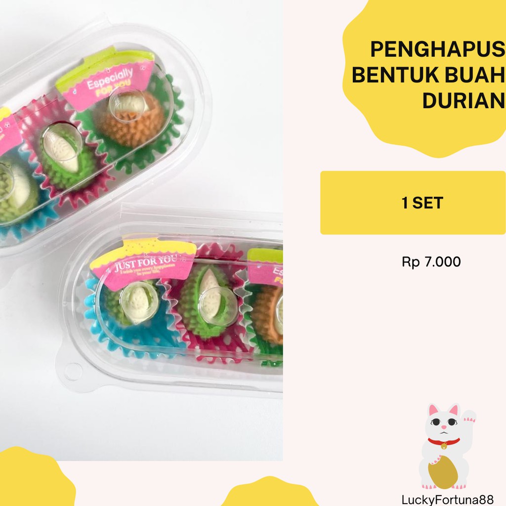 

[luckyfortuna88] penghapus bentuk buah durian penghapus bentuk durian alat tulis kantor unik lucu murah termurah premium