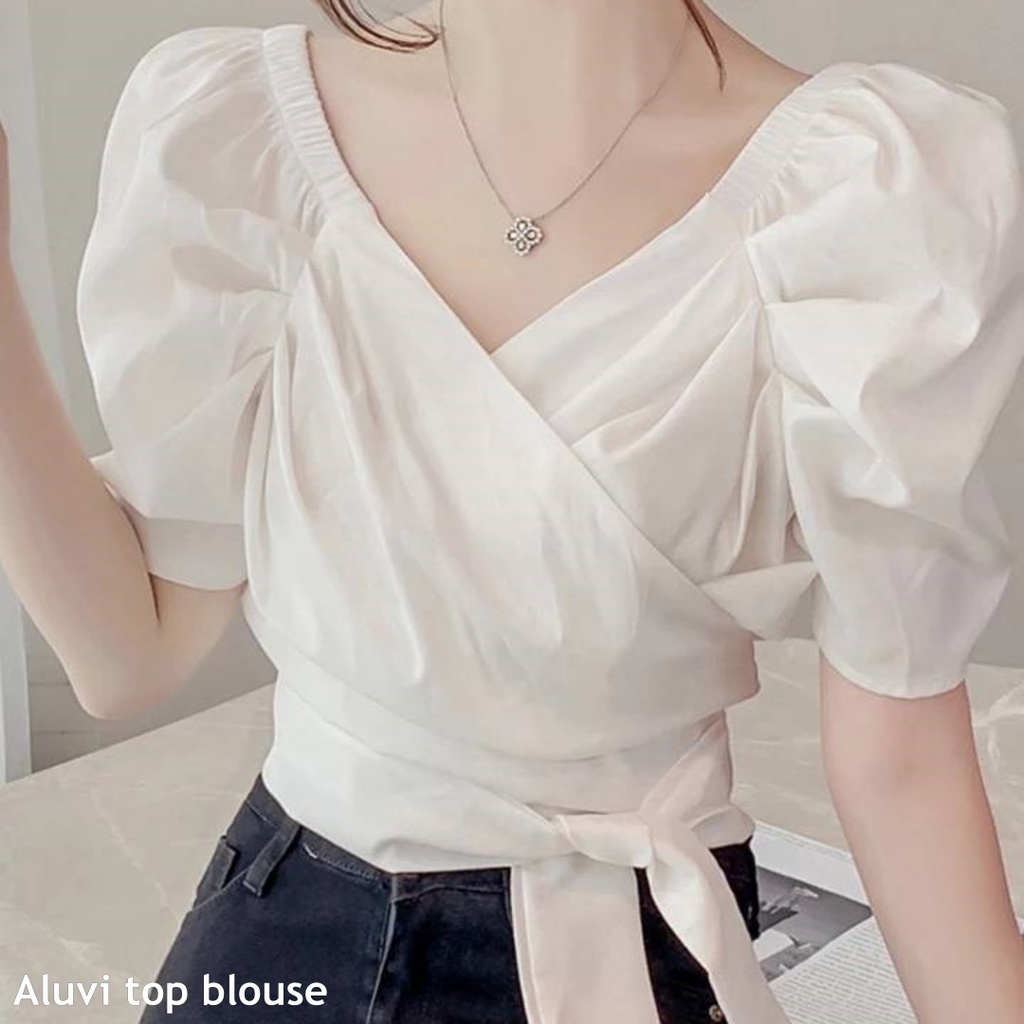 Aluvi crop top blouse - Thejanclothes