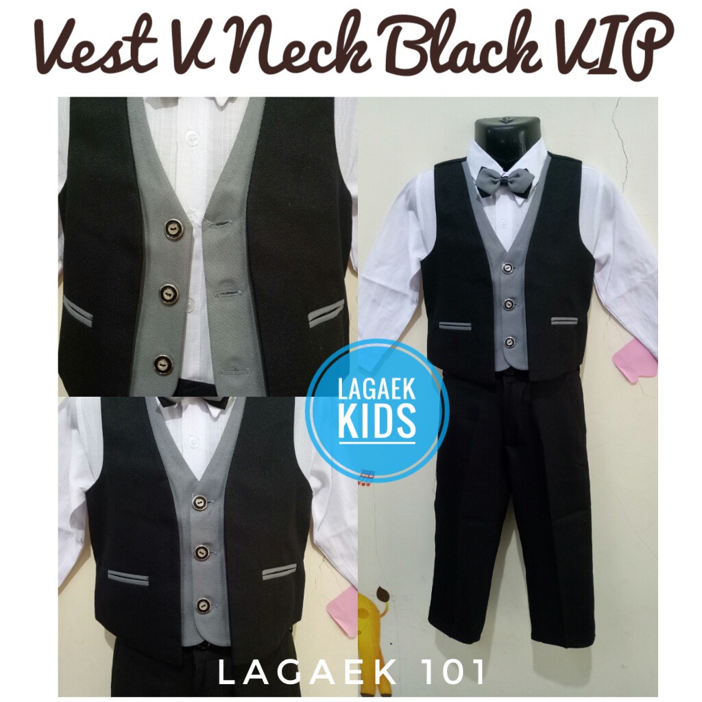 Setelan Bayi Laki Vest PREMIUM Usia 3 - 6 Bulan Vest HITAM PREMIUM - Setelan Pesta Bayi Cowok Vest Keren Set Lengkap Pesta Anak