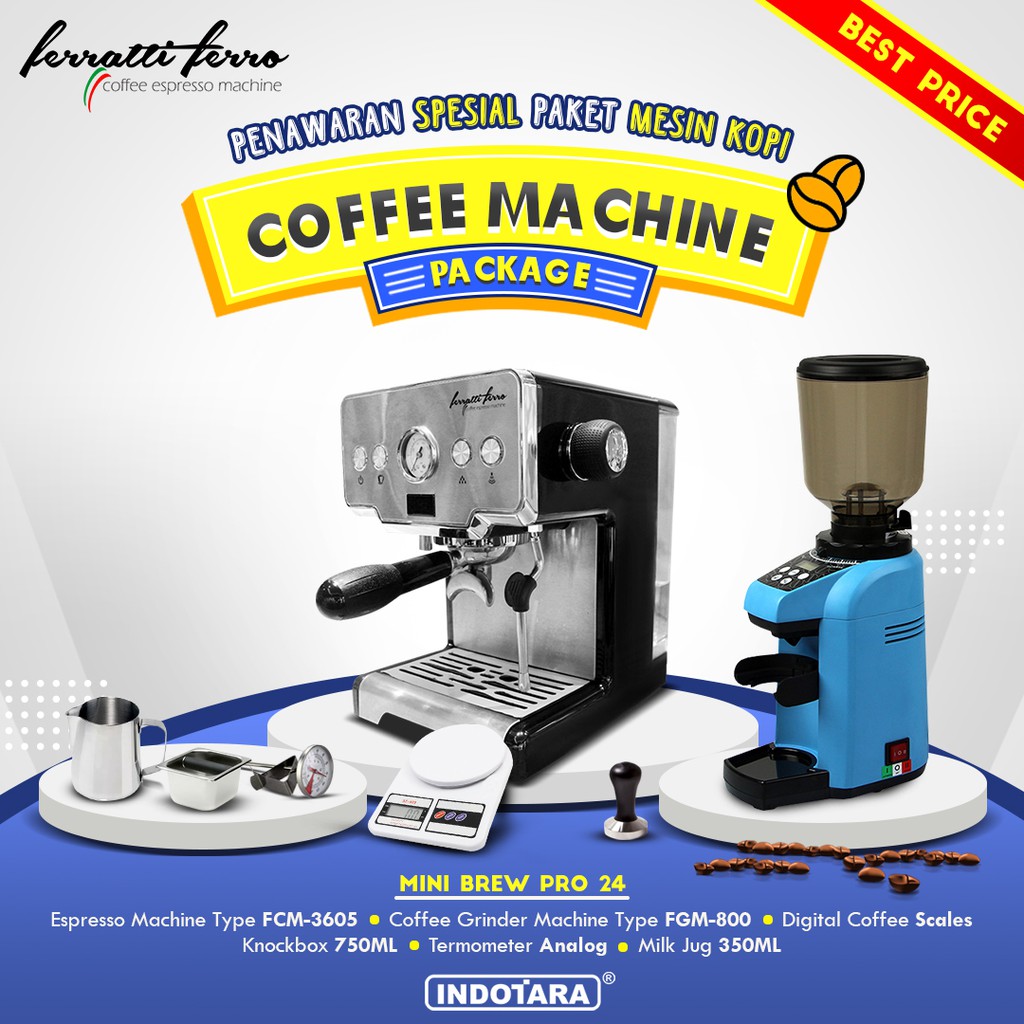 Paket mesin kopi Espresso Mini Brew Pro 22 - 23 - 24