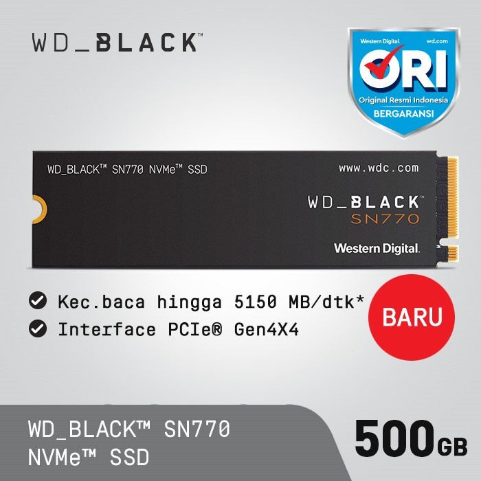 SSD WD Black SN770 500GB - SSD M.2 NVMe PCIe