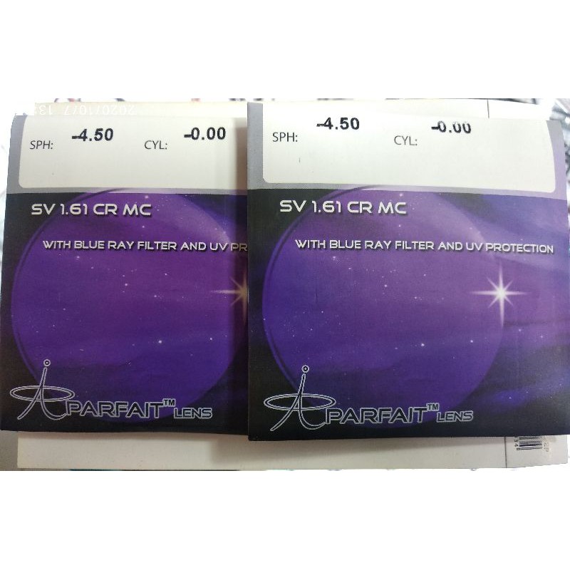 Lensa Anti Blueray minus tinggi index 1.61