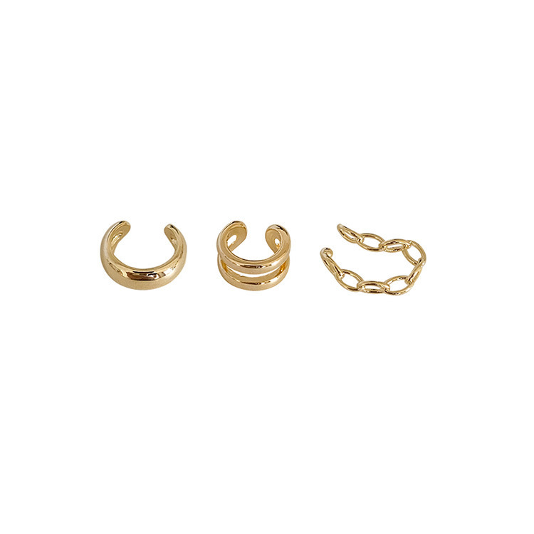 3pcs/Set Ear Clip Korean Ins Ear Bone Clip Without Pierced Female Earrings Temperament Earrings