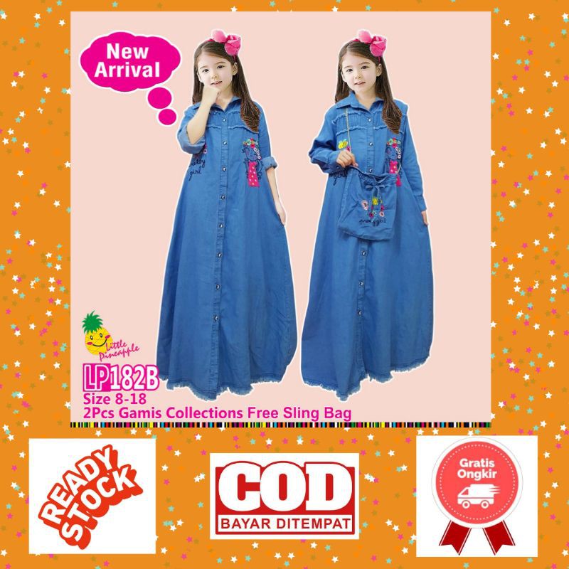 Gamis anak perempuan little pineapple gamis jeans anak gamis anak jeans gamis anak murah