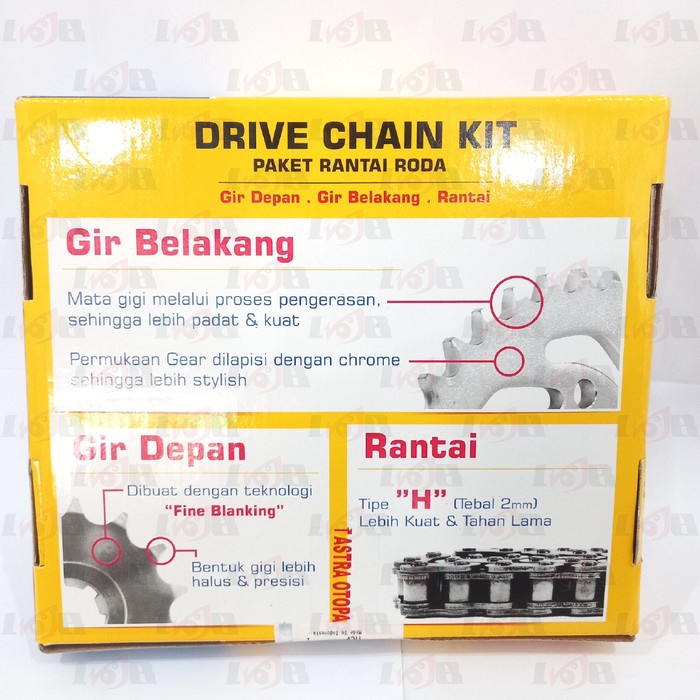 Aspira Gear Set Smash Shogun Drive Chain Kit Roda Gir Depan Belakang