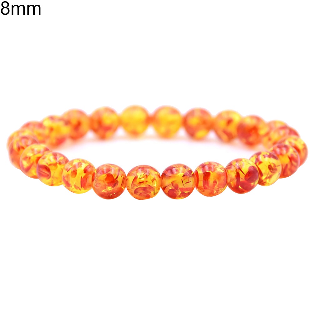 Hu Hu Hu Hu Hu Alat Bantu Pasang Kacamata♡ Gelang Manik-Manik Batu Amber Buatan Ukuran 8mm / 10mm Untuk Pria Dan Wanita