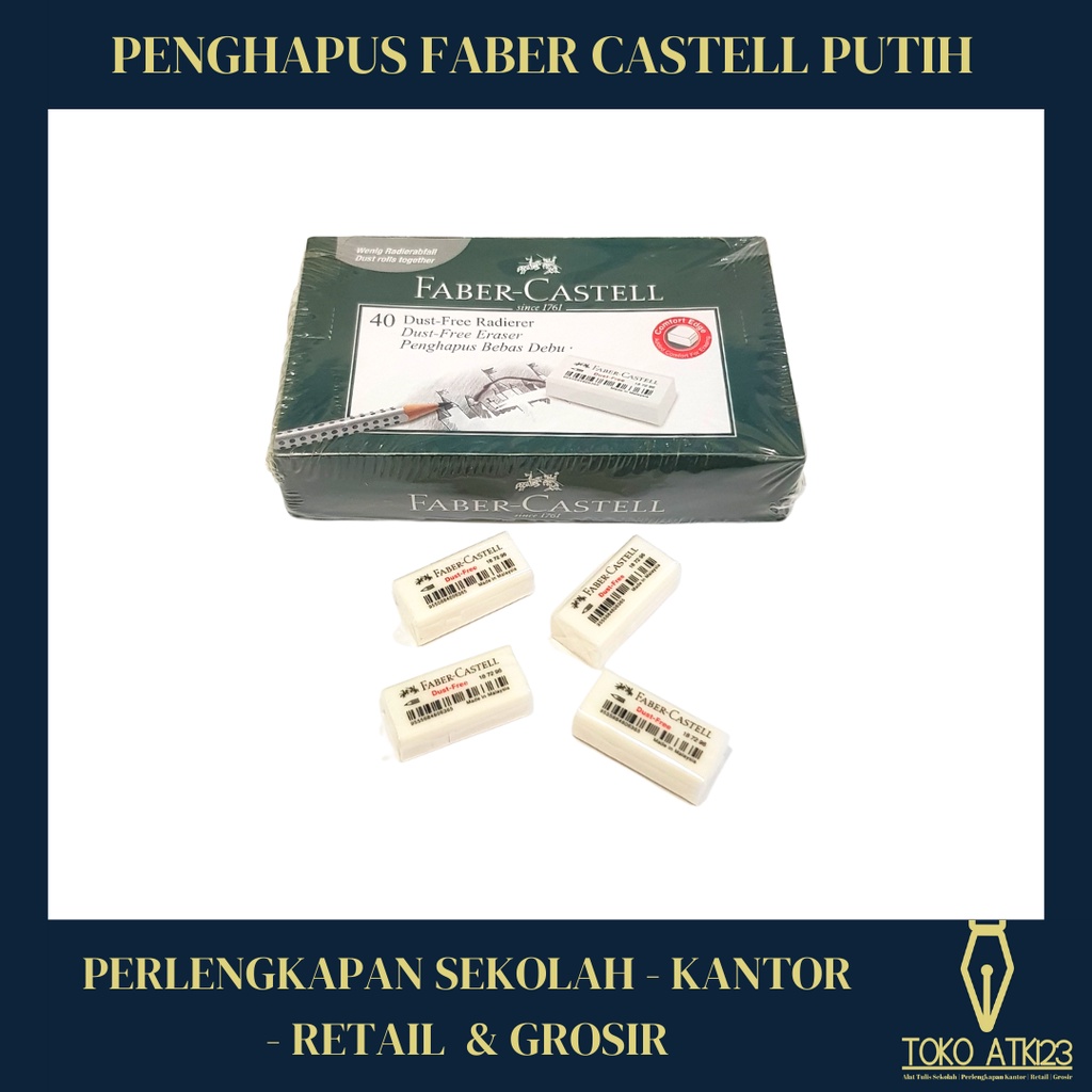 Penghapus Pensil / Eraser Merk Faber Castell Dust Free Putih