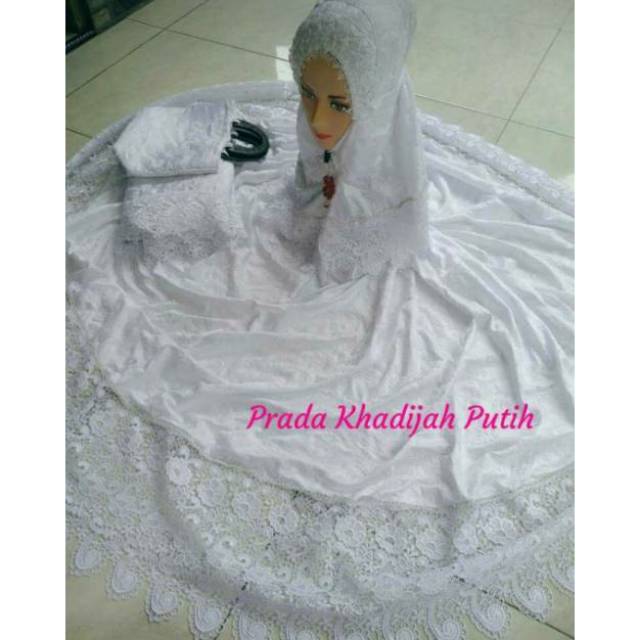 MUKENA PRADA KEONG RENDA KHADIJAH WARNA PUTIH