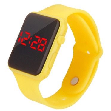 JAM TANGAN LED DIGITAL FASHION KISD&TEENAGER ( REMAJA ) DISPLAY WATCH ELEKTRONIK IMPORT LED WANITA PRIA JF055-KUNING