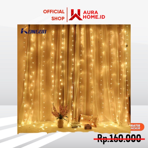 Lampu Gorden Dekorasi Wedding Light 3x3Meter 300 LED  / Lampu Gorden Dekorasi Hias Hiasan Pelaminan 