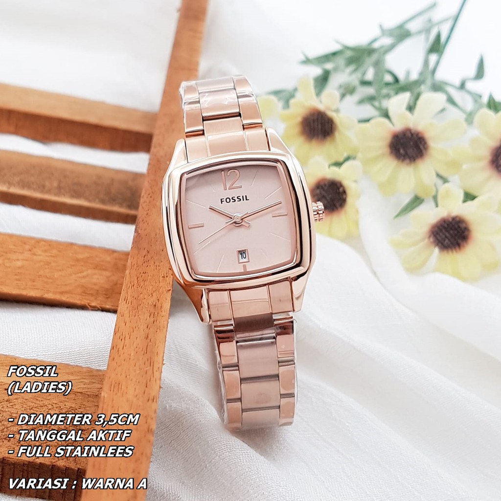 JAM TANGAN WANITA FASHION RANTAI BODY SEGI TANGGAL AKTIF