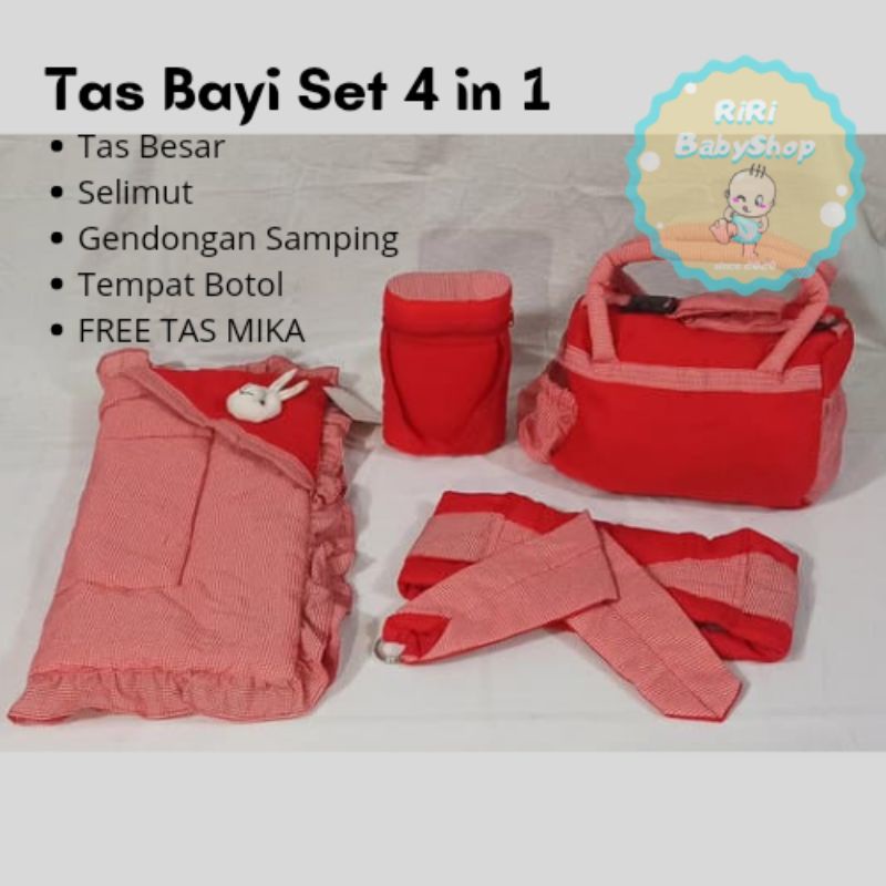 Tas Bayi Set 4in 1/Perlengkapan Bayi/Tas Bayi/gendongan bayi