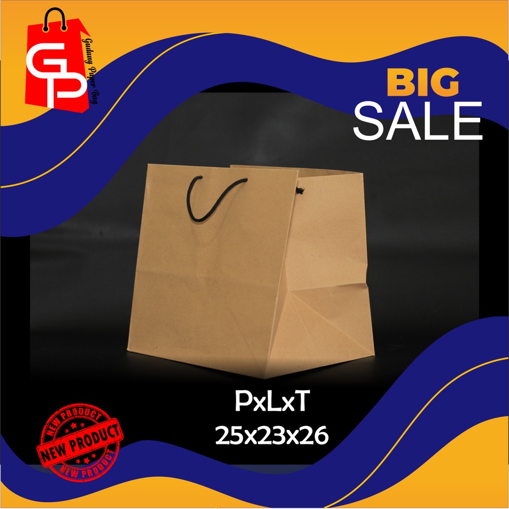 

PAPERBAG 25x23x26 PxLxT tas kado paper bag souvenir godybag craft papercraft surabaya grosir kemasan tas kertas tas coklat polos brownis tas nasi boxnasi bento boxbento tas nasi kotak tasbento tasbox tas nasi