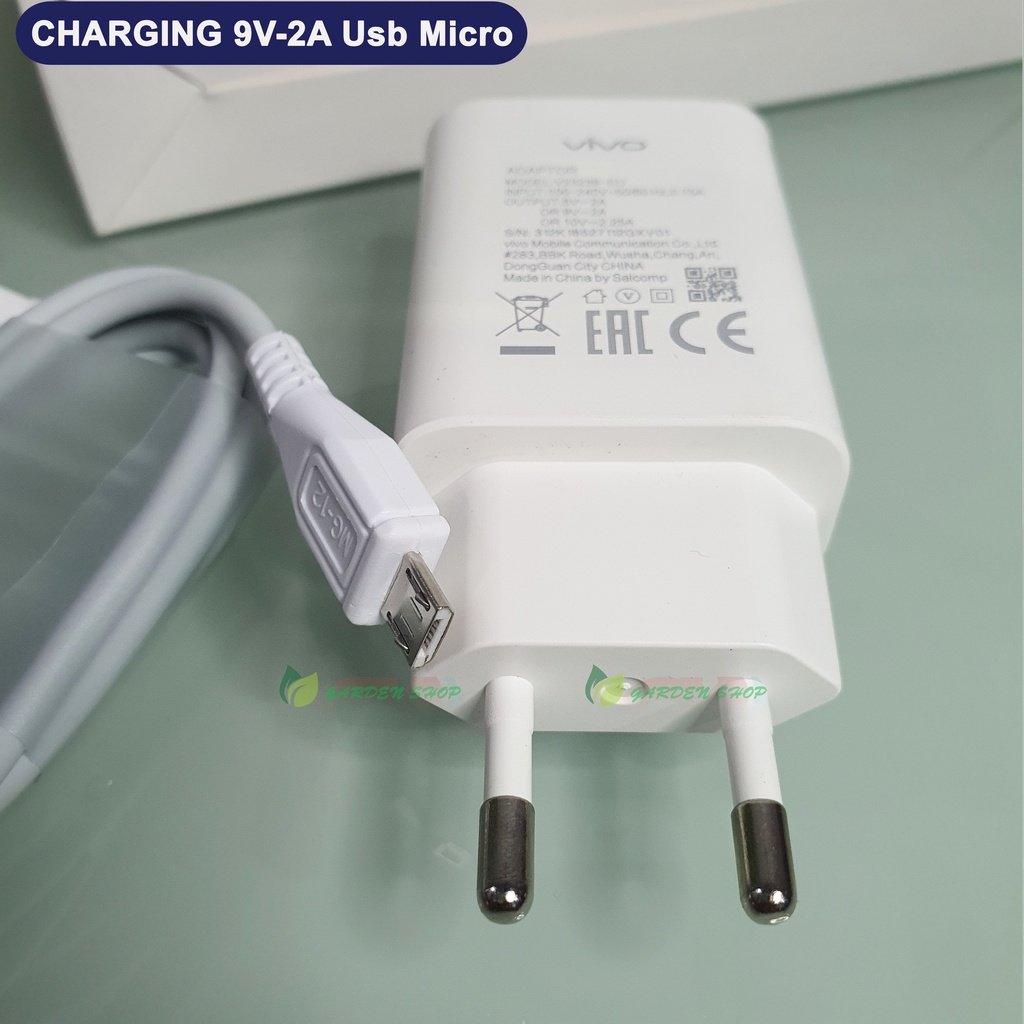 Charger VIVO Original 100% Fast Charging 9V-2A Micro &amp; Type- C