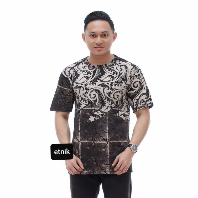 Kaos Batik Cap Etnik Pekalongan-Kaos Harian Pria