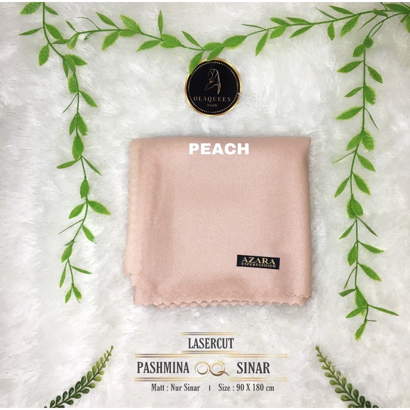 90x180cm Pashmina Glowing Nur Sinar Lasercut by Azara-PEACH