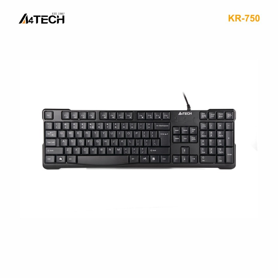 Keyboard a4tech Kr-750 wired usb2.0 standard fullsize comfort round edged Kr750