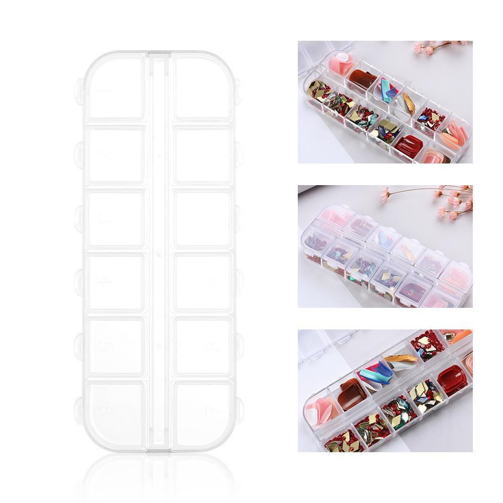 PREVA 12 Grids Storage Boxes Jewerly Collection Drug Pill Holder Clear Plastic Craft Organizer