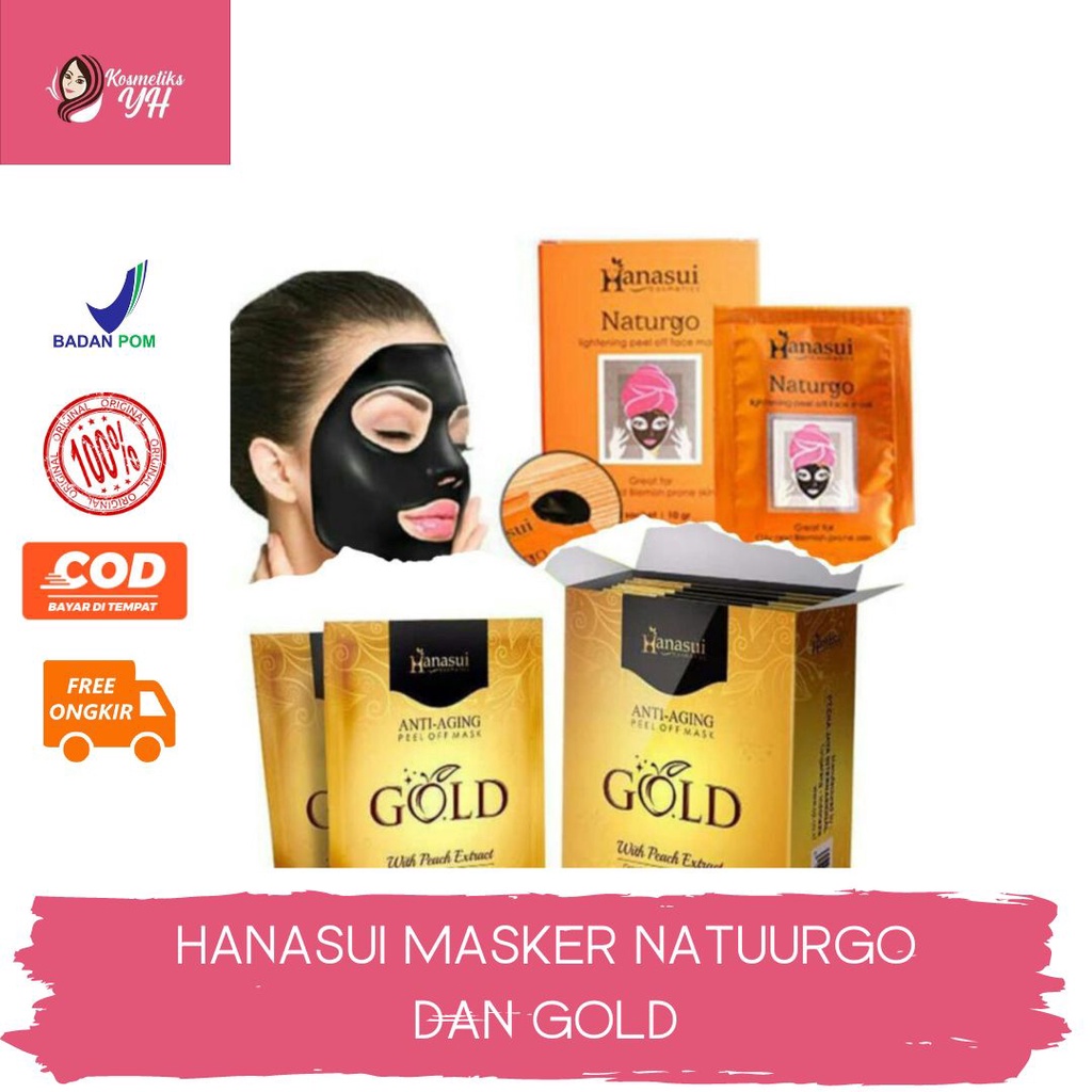 HANASUI MASKER WAJAH MASKER NATURGO MASKER PENGANGKAT KOMEDO DAN MASKER GOLD MENCERAHKAN WAJAH MASKE