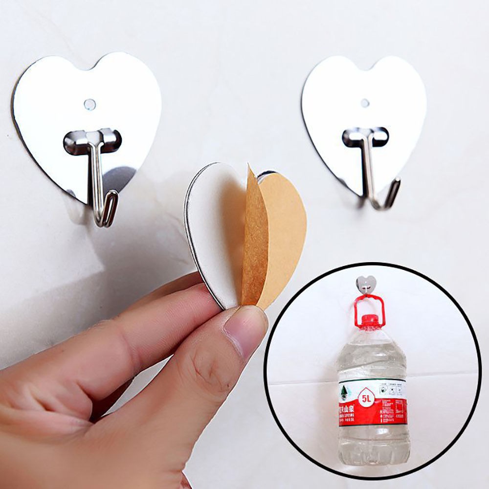 GANTUNGAN HANGER Dinding Dapur Kamar Mandi / PENGAIT Stainless Steel Love