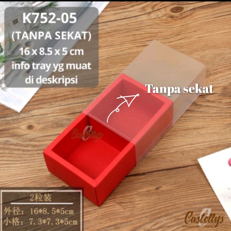 

K752-05 5 PCS Kotak Dus Box Kue Merah Polos Mooncake Pia Nastar Cookies
