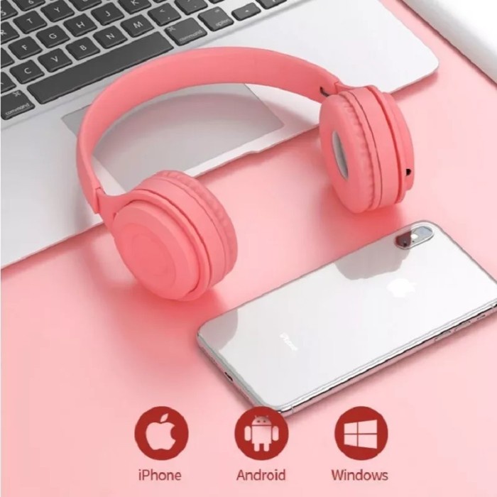 Headset Bluetooth Nirkabel Headphone Compatible 5.0 Earphone Stereo