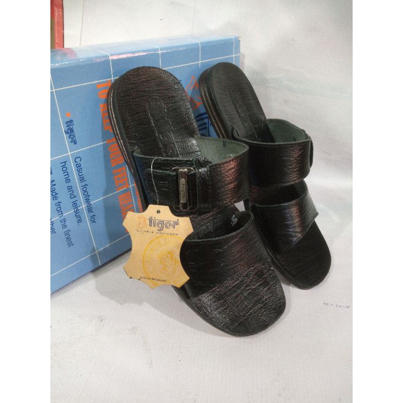 sandal tiger kulit asli black 1622 38/42