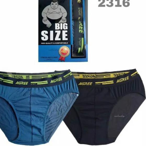 BEST CELANA DALAM PRIA AGREE JUMBO/AGREE 2316/CD COWOK BIG SIZE KARET BOXER (2 PCS) KLM04 .. .. ..