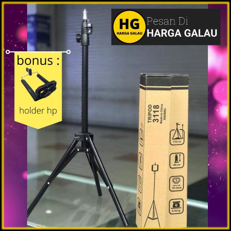 Tripod besi 1meter | Tripod 3130 / 3118 metal | Tripod 1m full black