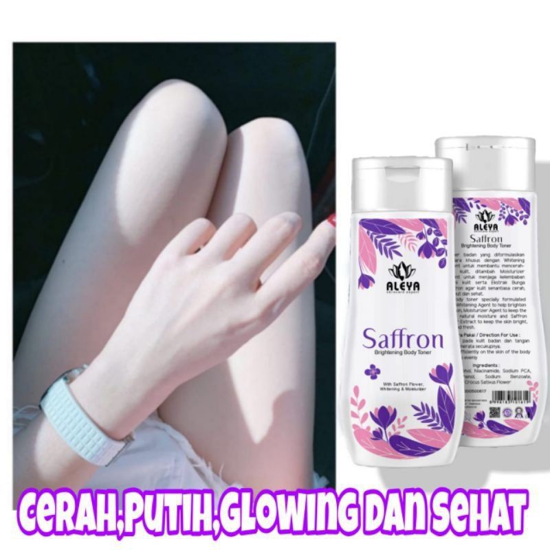 Toner saffron badan aleya Facemist toner pemutih badan saffron glowing ampuh penghilang bekas luka