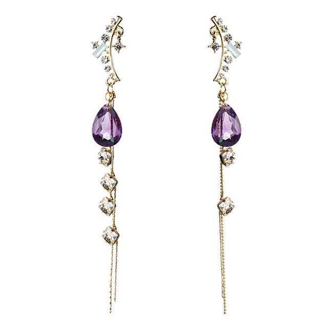 LRC Anting Tusuk Fashion Gold Silver Pin Stud Earrings F89429