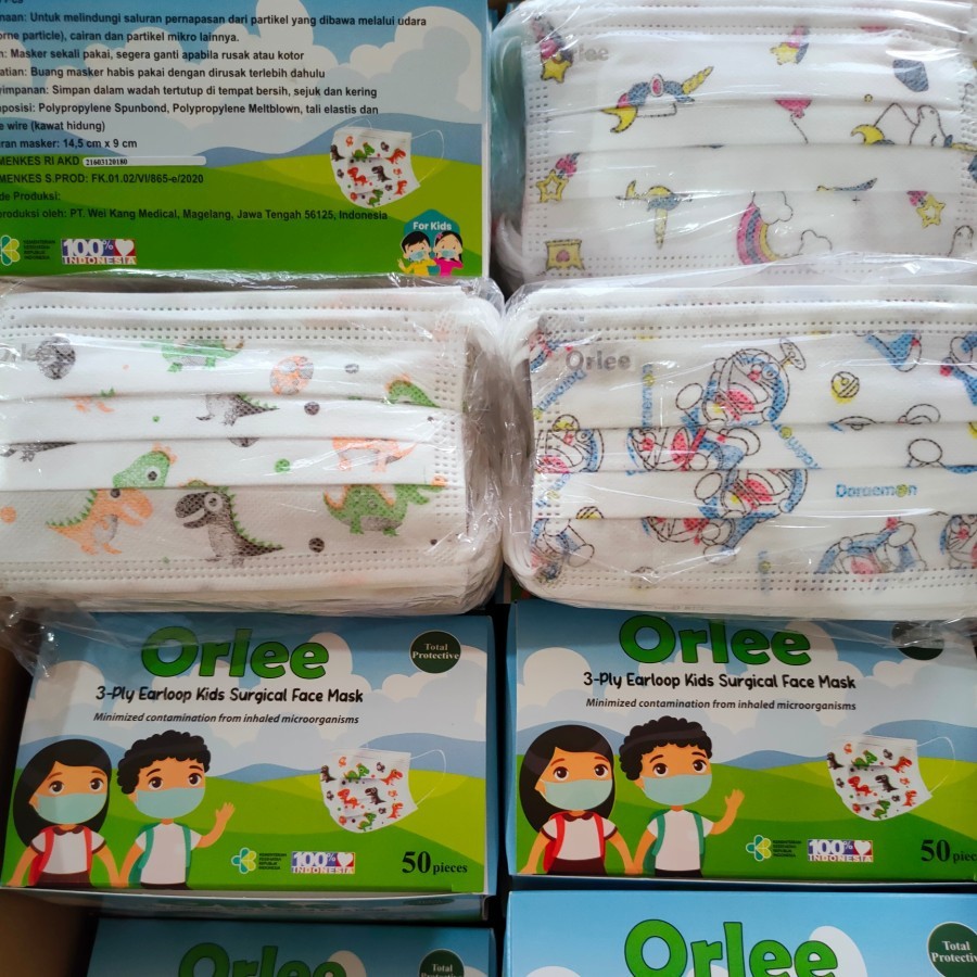 Masker Anak Medis Bedah 3ply 3 ply Masker Embos Masker Earloop Kids isi 50 Masker Medis Masker Bedah