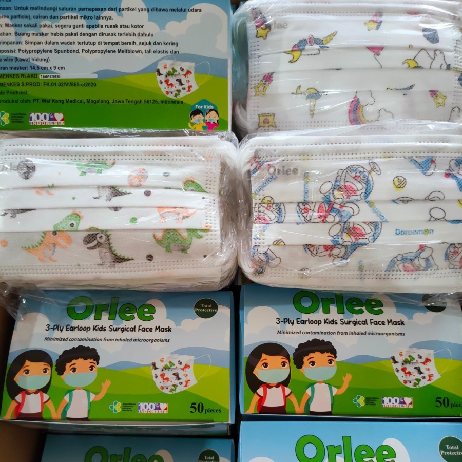 Masker Anak Medis Bedah 3ply 3 ply Masker Embos Masker Earloop Kids isi 50 Masker Medis Masker Bedah