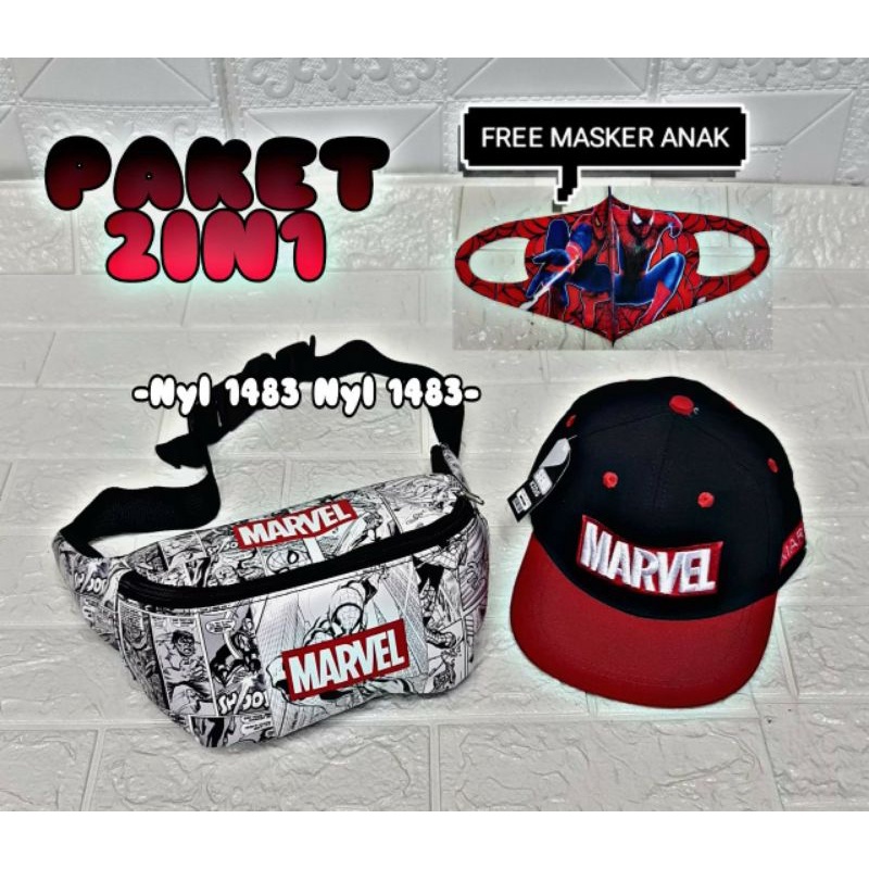 TAS BAHU ANAK/WAISTBAG AVANGER MARVEL 2-10TAHUN