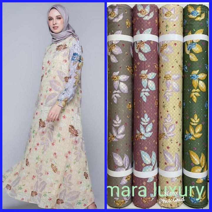 Kain Maxmara Lux Motif Daun harga per 0.5m