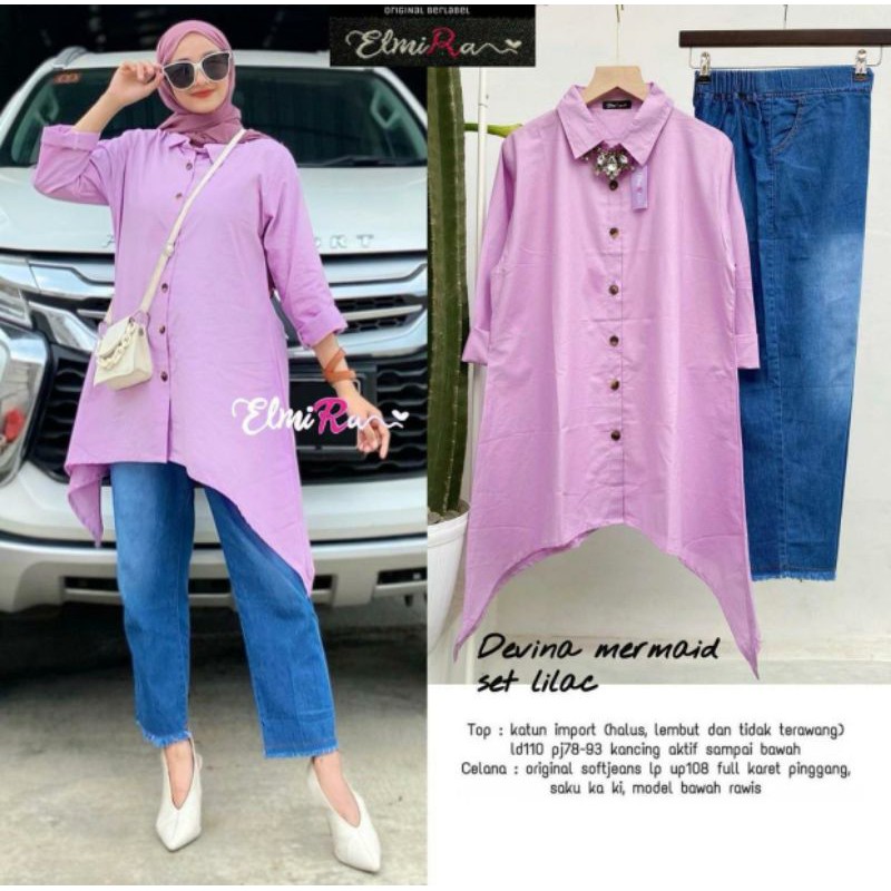 DEVINA SWING / PINGUIN / WING / MERMAID SET LILAC WHITE YELLOW BY ELMIRA-Devina mermaid lilac