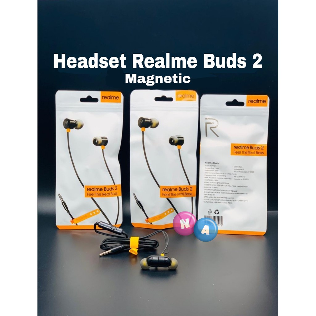 Handsfree Realme Stereo Real Bass Magnetic Headset Realme BUDS 2