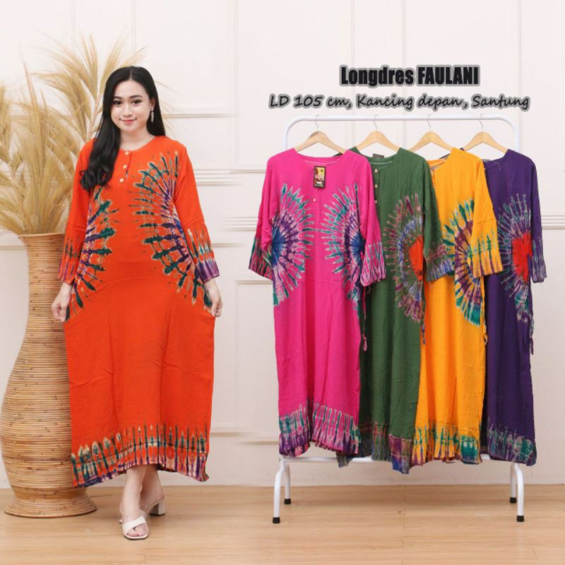 LONGDRESS FAULANI / BUSUI / KANCING DEPAN / MURAH ADEM / KEKINIAN