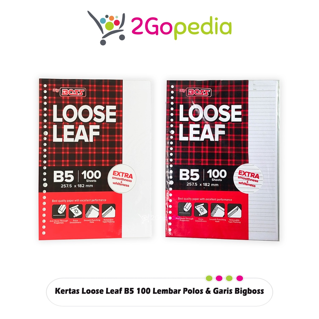 

Grosir Kertas Loose Leaf B5 100 Lembar Polos & Garis Big Boss