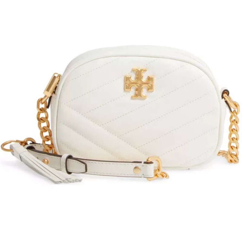 Tory Burch Kira Chevron Small Camera Bag White