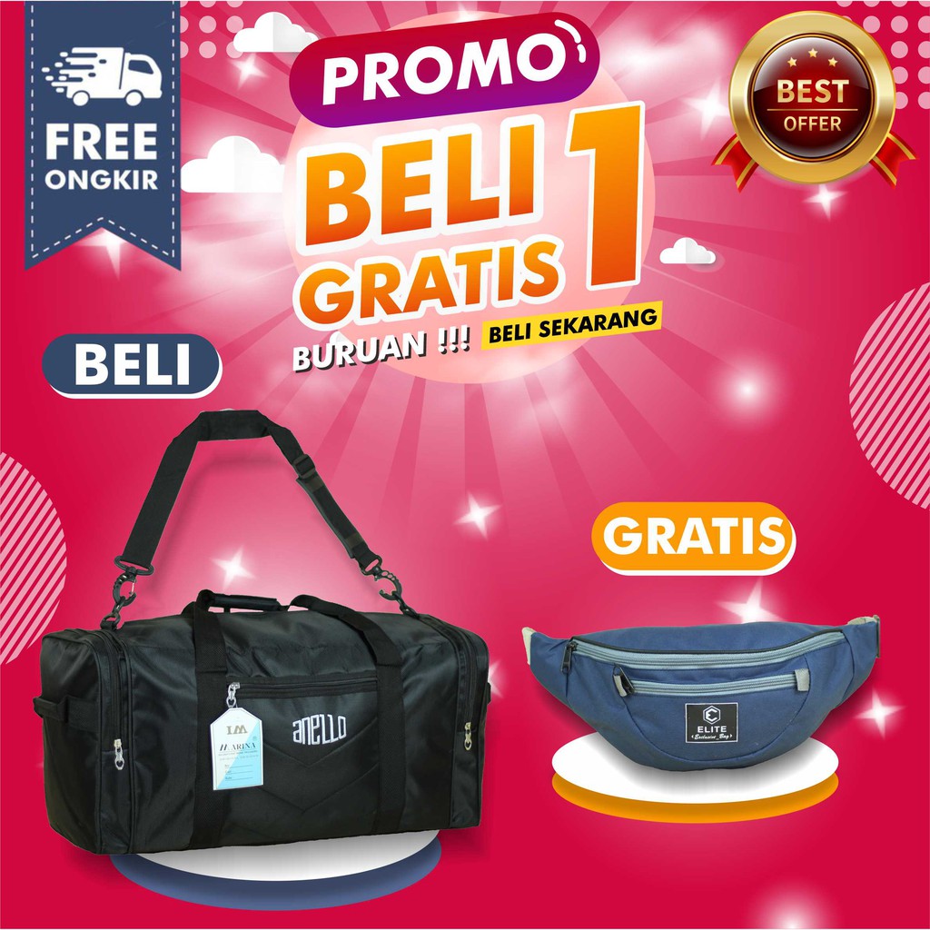 BELI 1 GRATIS 1 RANSEL TRAVEL OUTDOOR MUDIK HIKING KUAT AWET BERKUALITAS FREE SELEMPANG KEREN PRIA