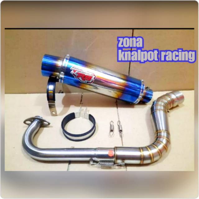 KNALPOT RACING R9 MUGELO MIO X RIDE FINO LEXI N MAX AEROX DLL.KNALPOT R9 MATIC